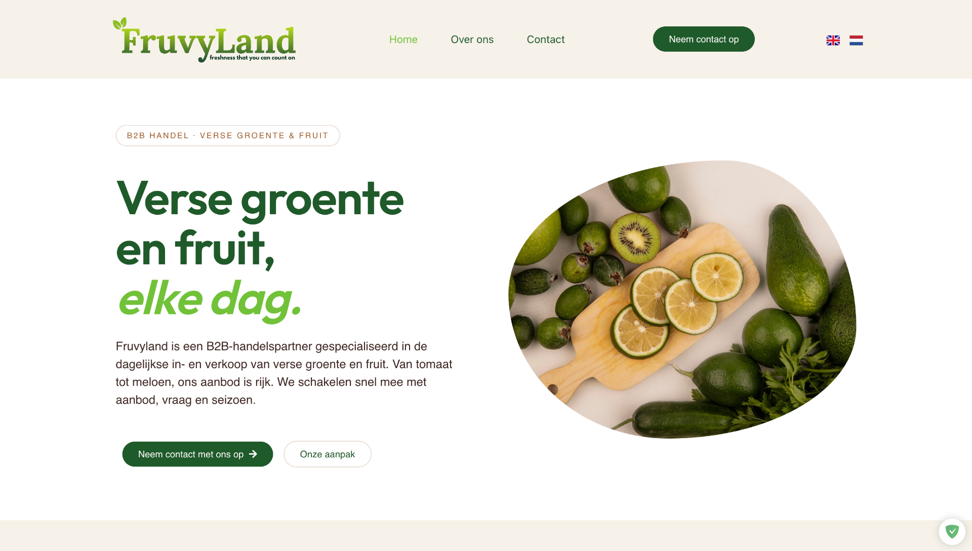 Fruvyland bedrijfswebsite gerealiseerd door Bruggeman Digital
